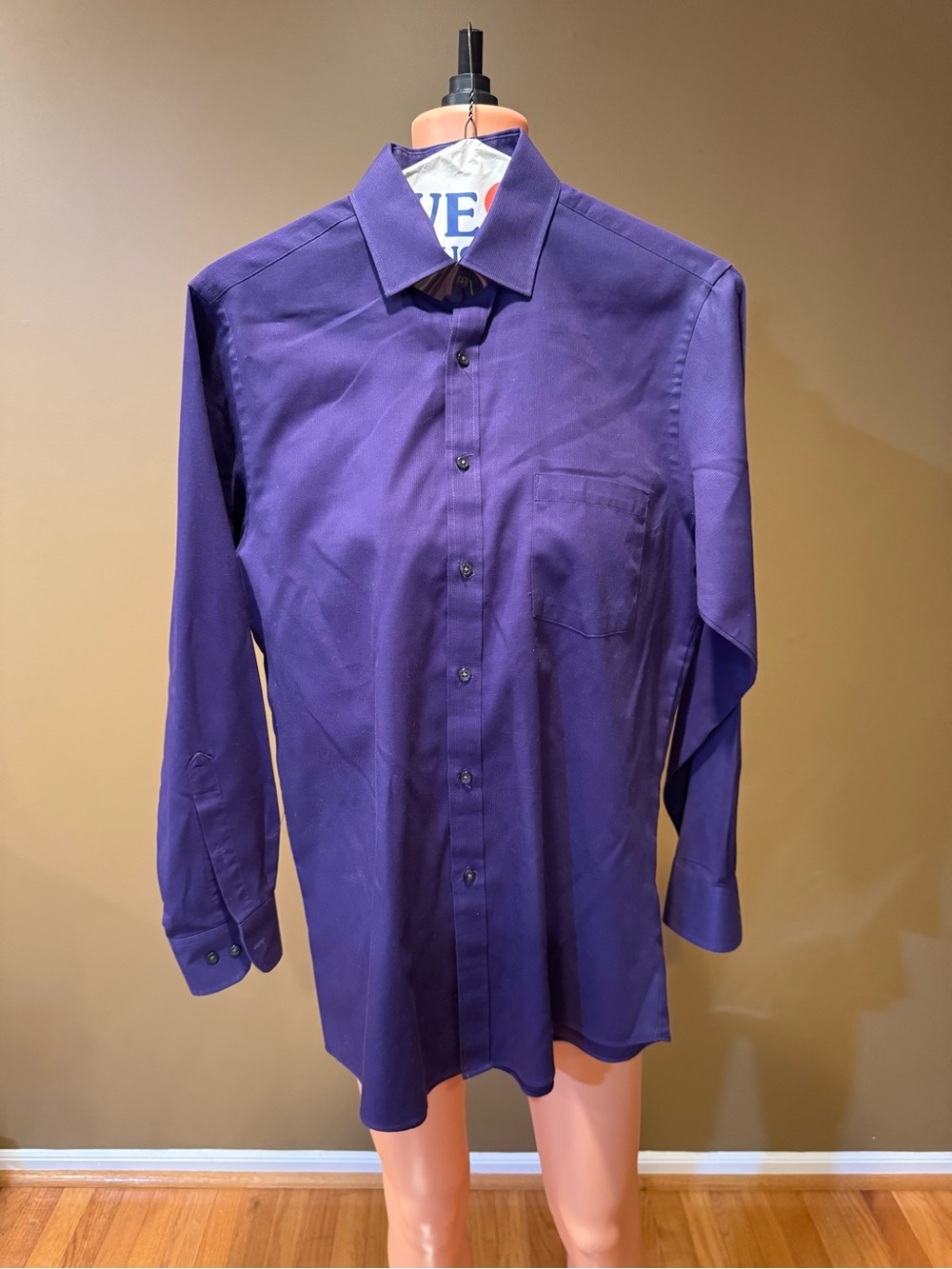 Van Heusen Men's Purple Button-Front Dress Shirt